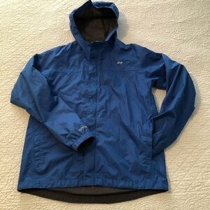 Koppen wind/rain jacket-boys size large-blue.
